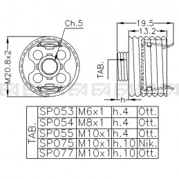 Support SPO54-55-75-77 disegno tecnico