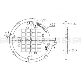 Scheda LED CL381 cv disegno tecnico