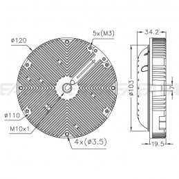 Modulo LED 220-240Vac MT361 disegno tecnico