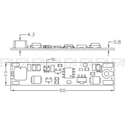 Capacitive dimmer CTC006 technical drawing