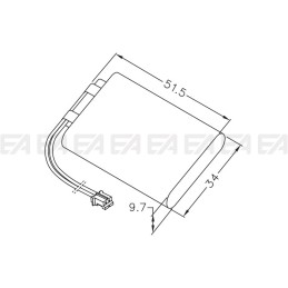 Rechargeable battery BAT006.00 technical drawing